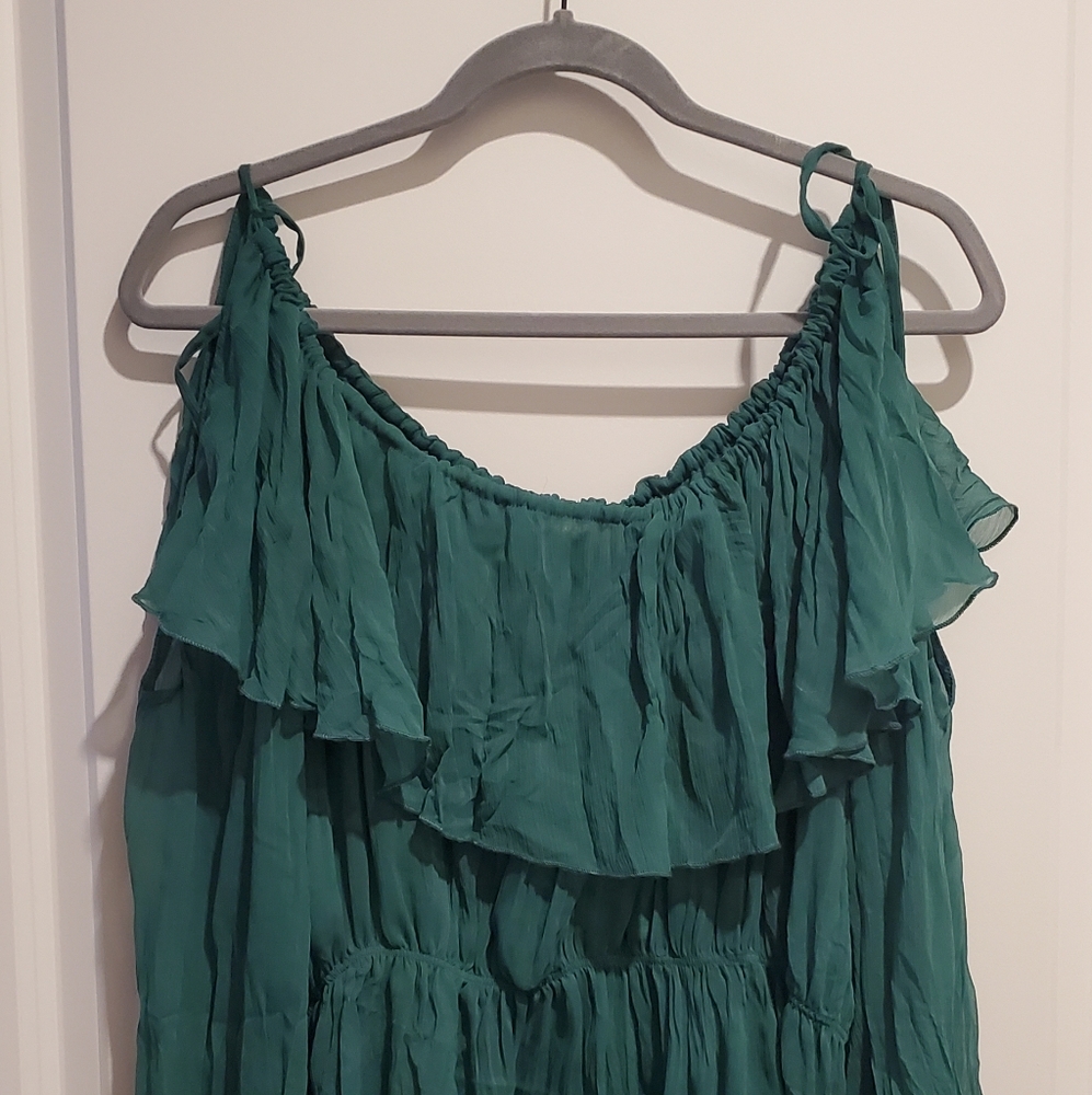 ASOS cold shoulder flowy blouse